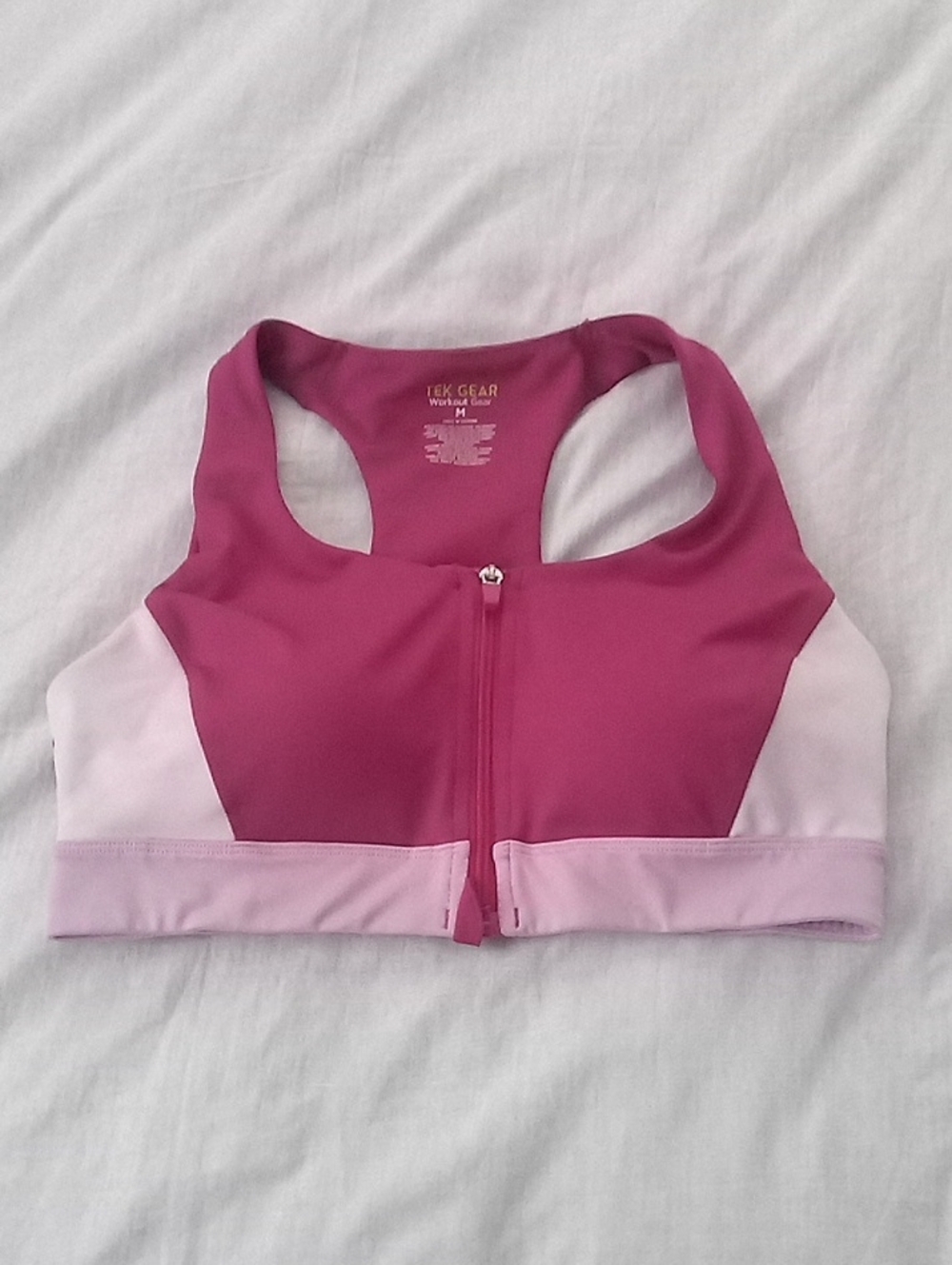 tek gear Pink and Light Pink Front-Zip Sports Bra